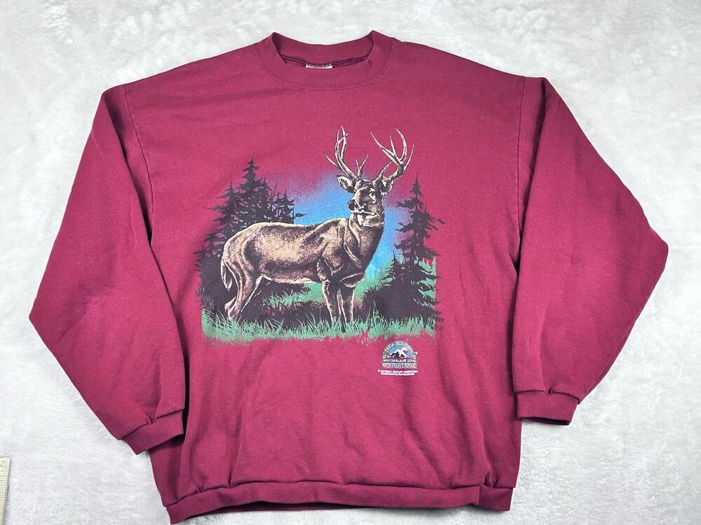 Vintage 90s National Wildlife Federation Sweatshirt Men’s Sz XL Whitetail Deer